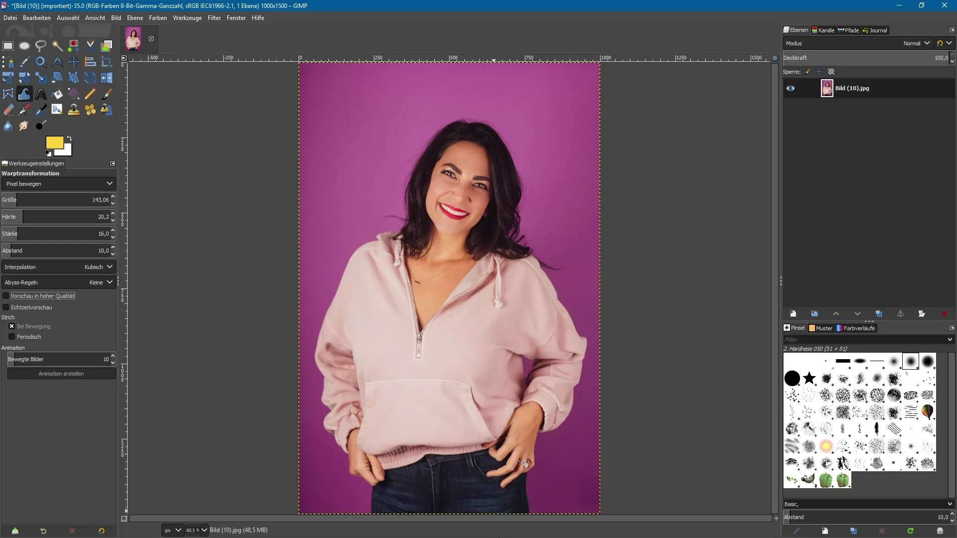 Transformación de distorsión en GIMP 2.10 – Guía paso a paso Transformación de Warp en GIMP 2.10 - Guía paso a paso
