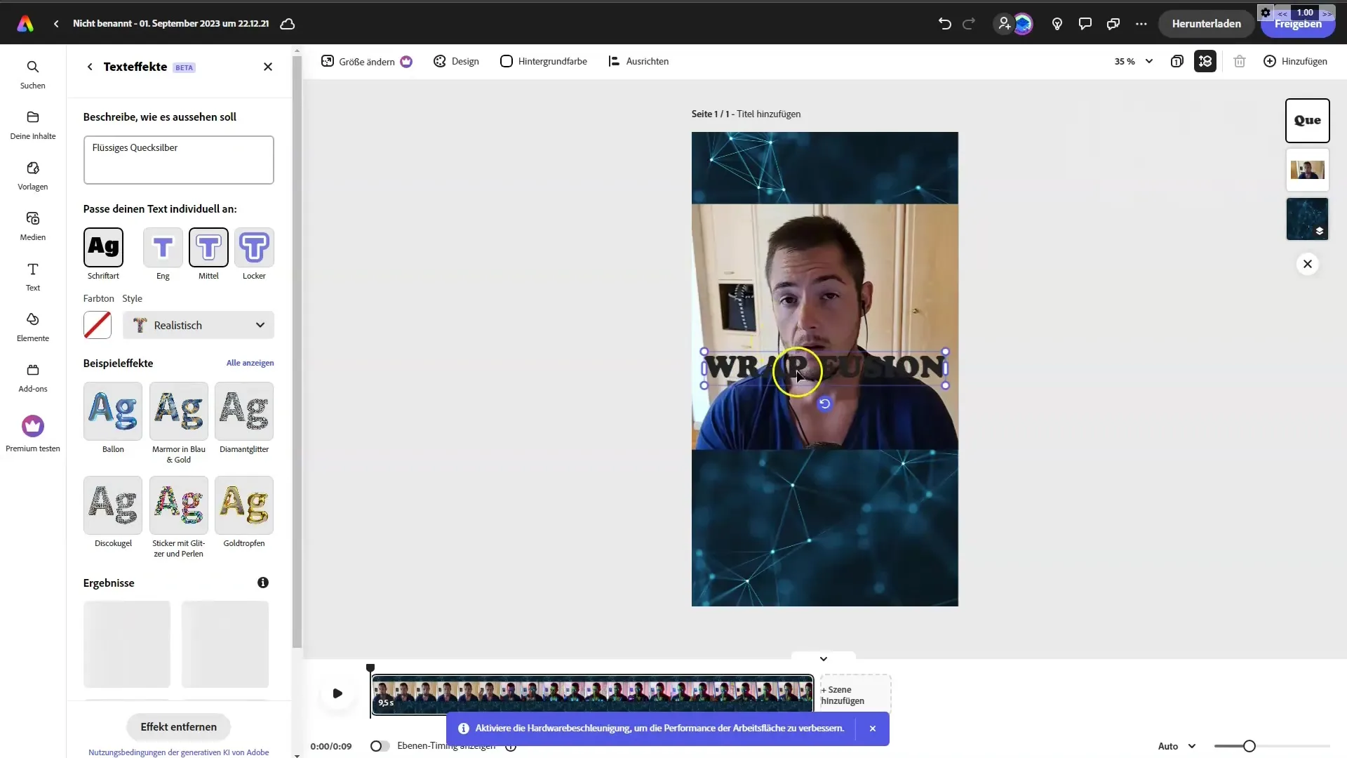 Create creative Instagram Reels with AI text in Adobe Firefly