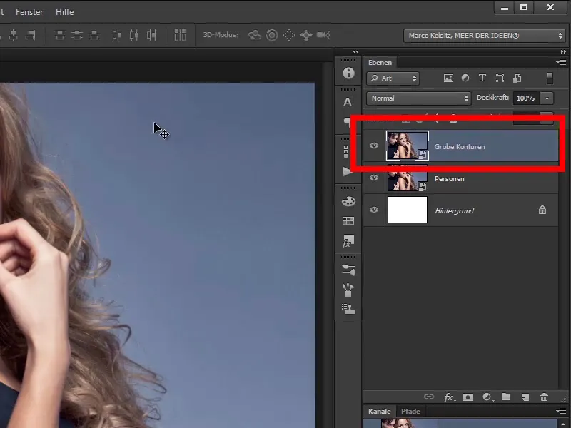 Photoshop composing - Fire and ice - Part 02: Creating contours in preparation for the fire