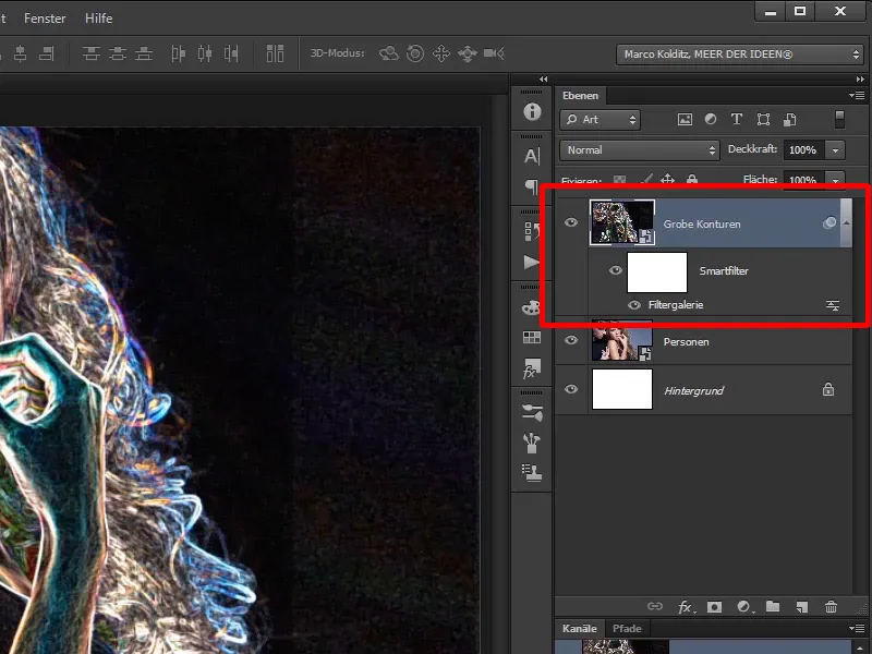 Photoshop composing - Fire and ice - Part 02: Creating contours in preparation for the fire