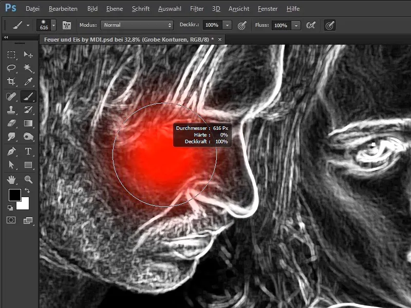 Photoshop-Composing - Oheň a led - Část 02: Vytvoření obrysů k přípravě na oheň Photoshop komponování - Oheň a led - Část 02: Vytvoření obrysů jako příprava na oheň.