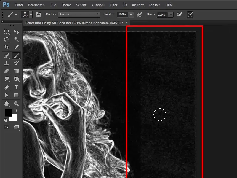 Photoshop composing - Fire and ice - Part 02: Creating contours in preparation for the fire