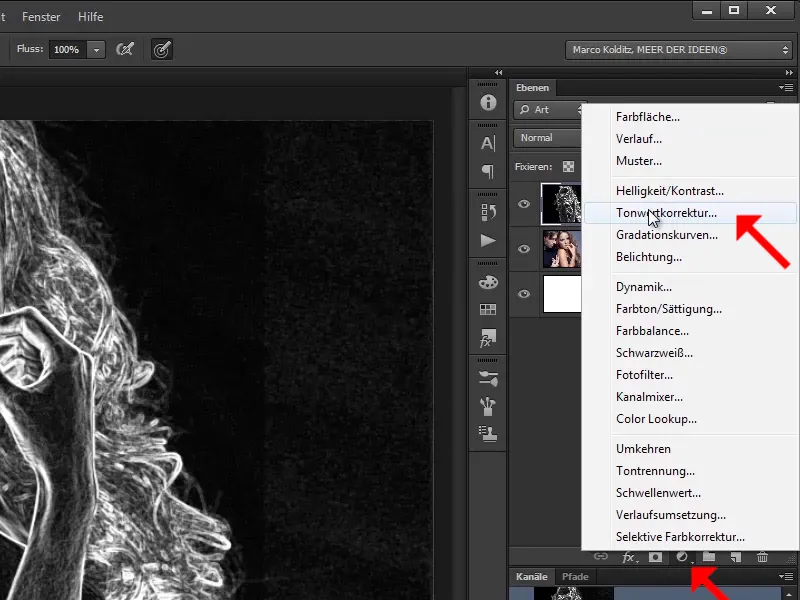 Photoshop composing - Fire and ice - Part 02: Creating contours in preparation for the fire