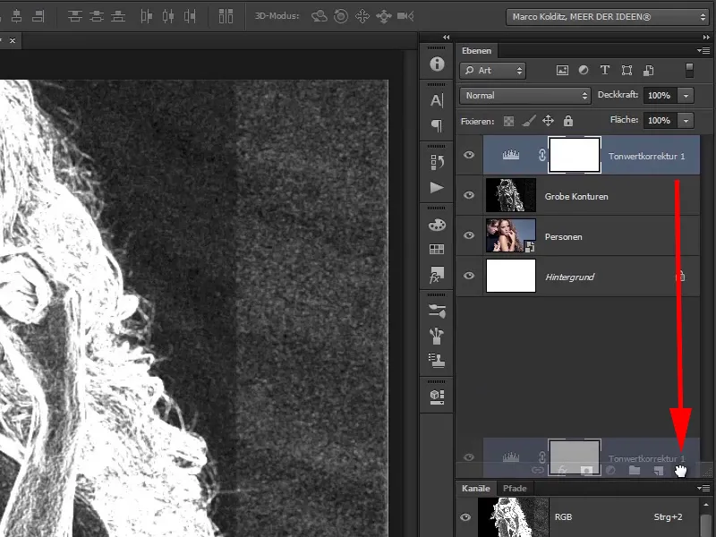 Photoshop composing - Fire and ice - Part 02: Creating contours in preparation for the fire