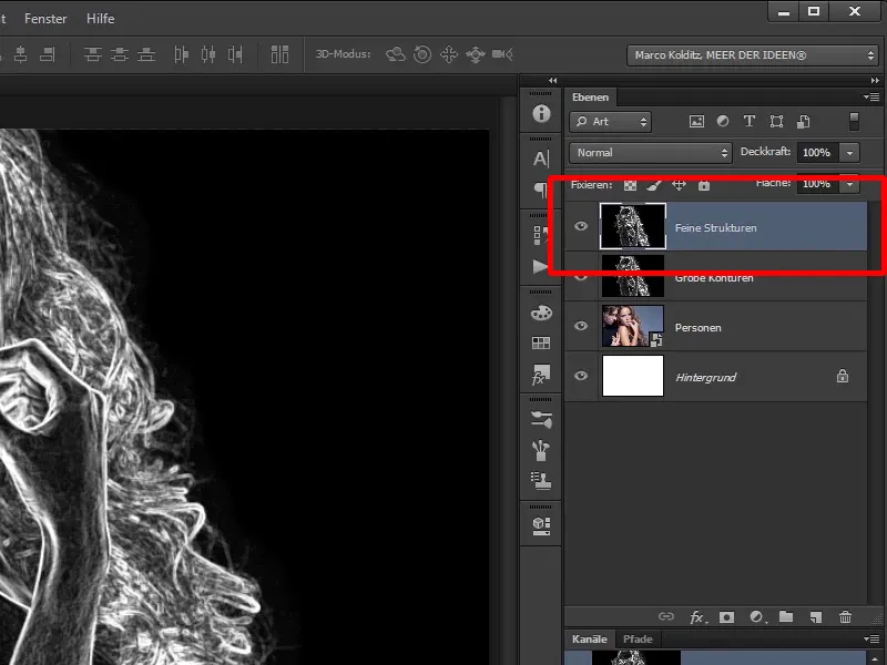 Photoshop composing - Fire and ice - Part 02: Creating contours in preparation for the fire