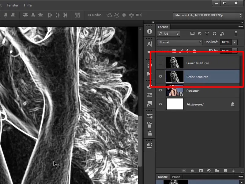 Photoshop composing - Fire and ice - Part 02: Creating contours in preparation for the fire