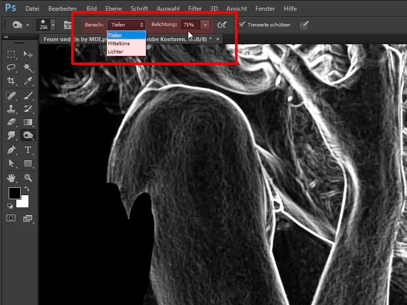 Photoshop composing - Fire and ice - Part 02: Creating contours in preparation for the fire