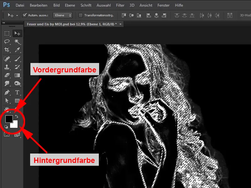 Photoshop composing - Fire and ice - Part 02: Creating contours in preparation for the fire