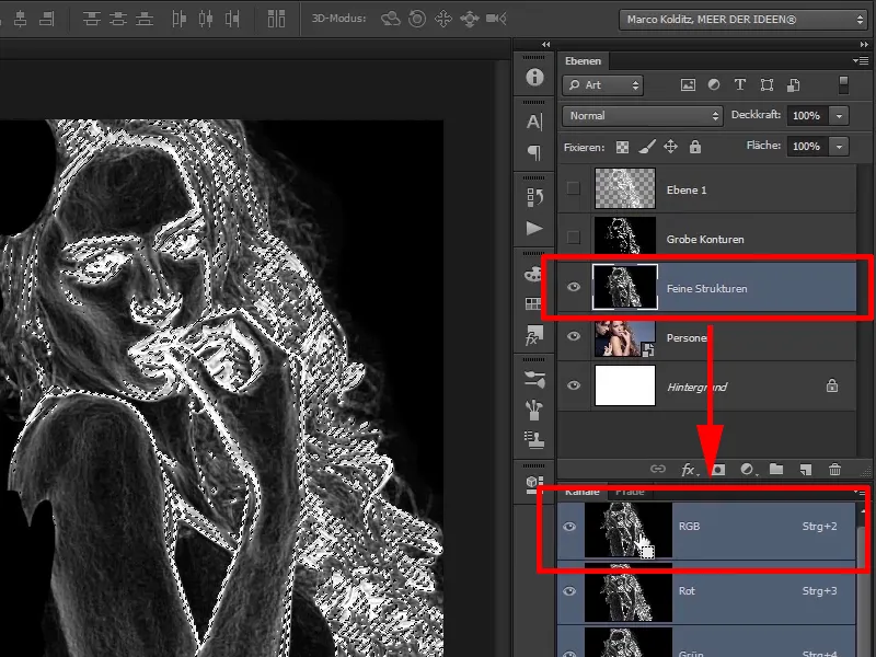 Photoshop composing - Fire and ice - Part 02: Creating contours in preparation for the fire