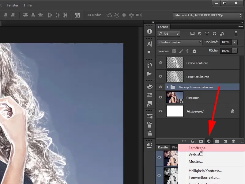 Photoshop composing - Fire and ice - Part 02: Creating contours in preparation for the fire
