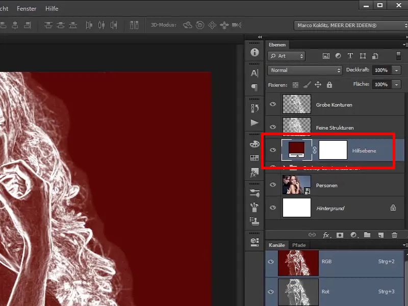 Photoshop composing - Fire and ice - Part 02: Creating contours in preparation for the fire