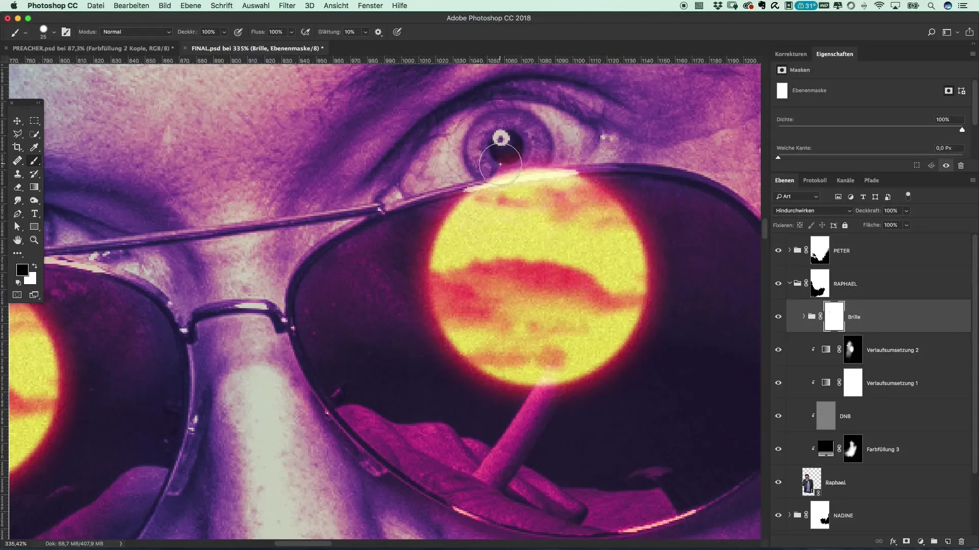 Filmplakat Design – Spiegelung in der Brille Effekte Filmplakat Design – Spiegelung in der Brille Effekte
