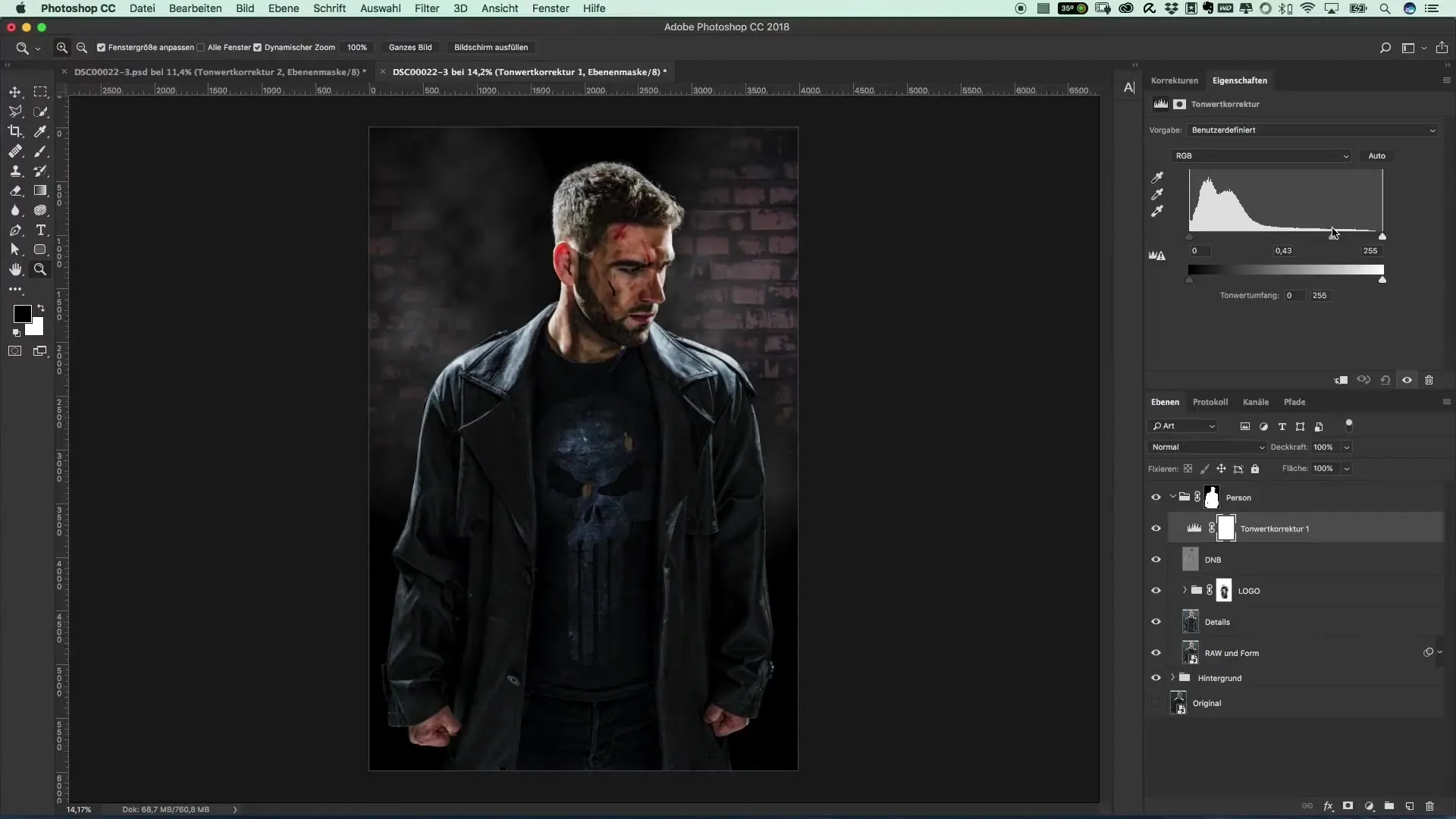 Adjustment of brightness and lighting for dark film looks Adjustment of brightness and light for gloomy film looks
