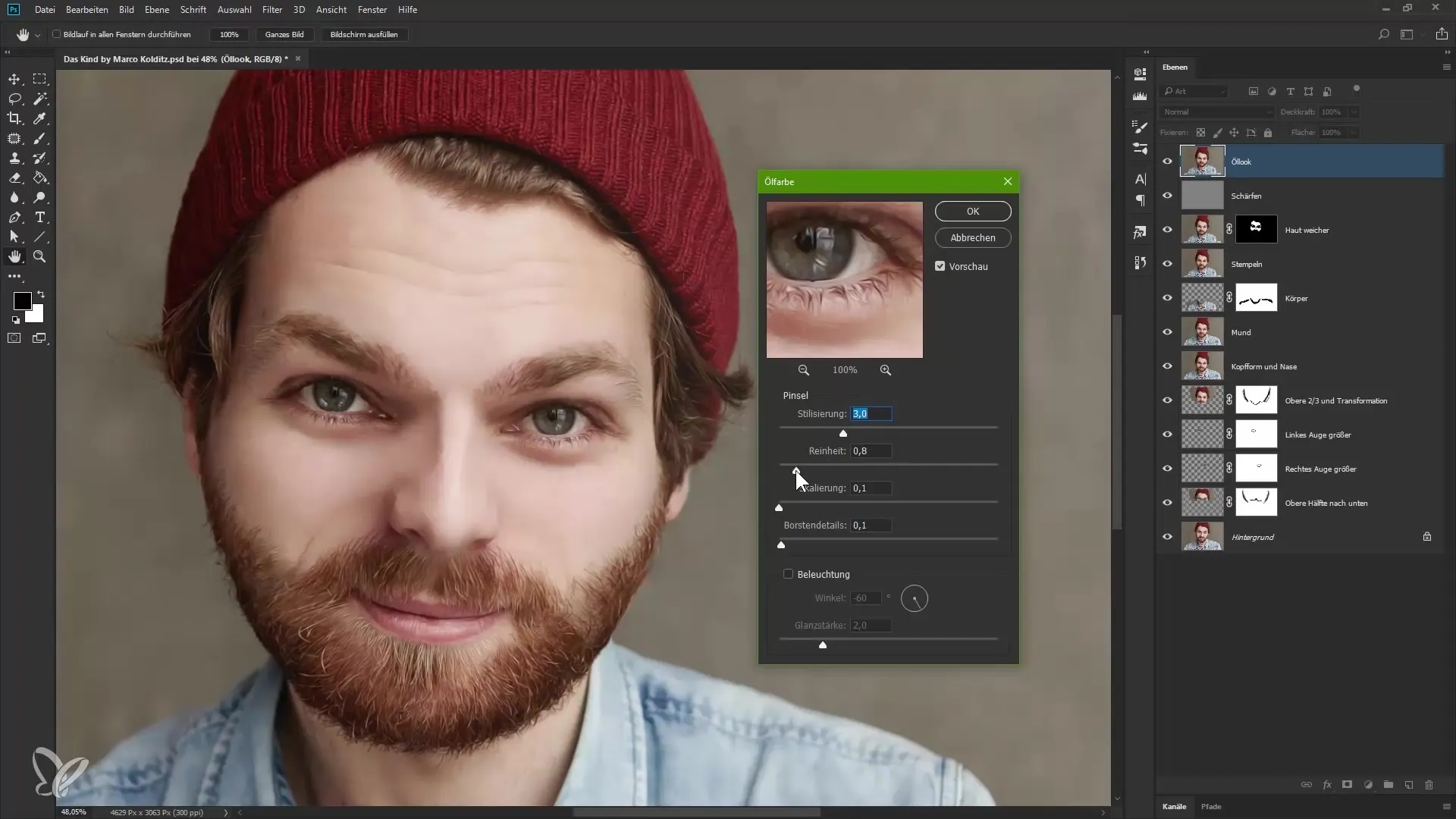 Haut weichzeichnen und Öl-Look in Photoshop Haut weichzeichnen und Öl-Look in Photoshop