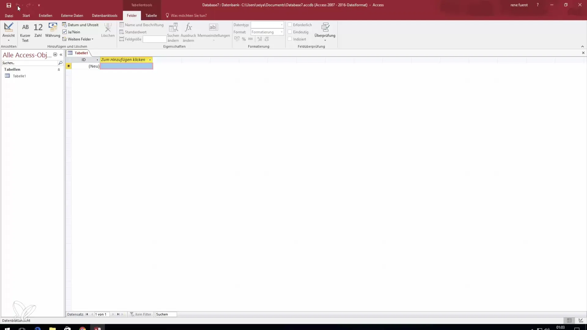 Acceso a la interfaz de usuario de Access 2016 Acceso a la interfaz de usuario de Access 2016