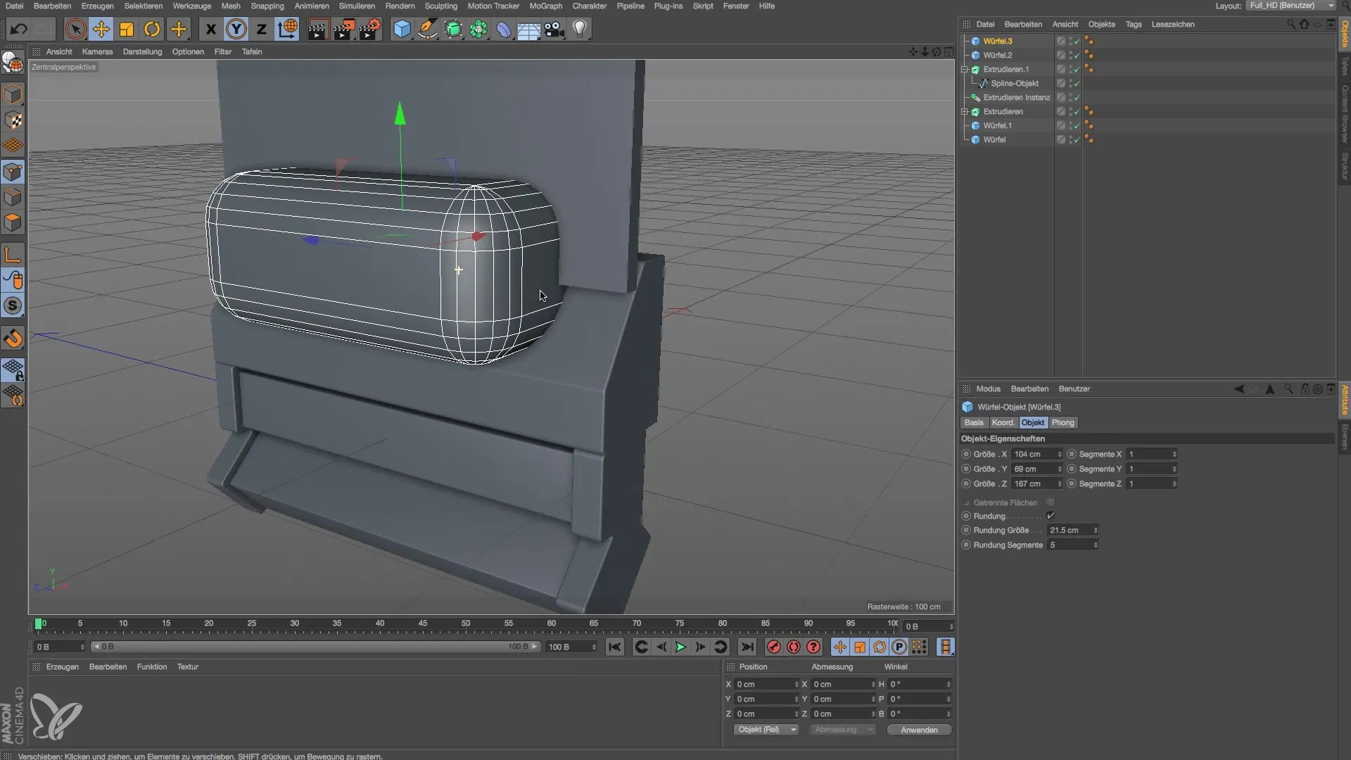 Geneigte Deckenanschlüsse in Cinema 4D erstellen Geneigte Deckenanschlüsse in Cinema 4D erstellen
