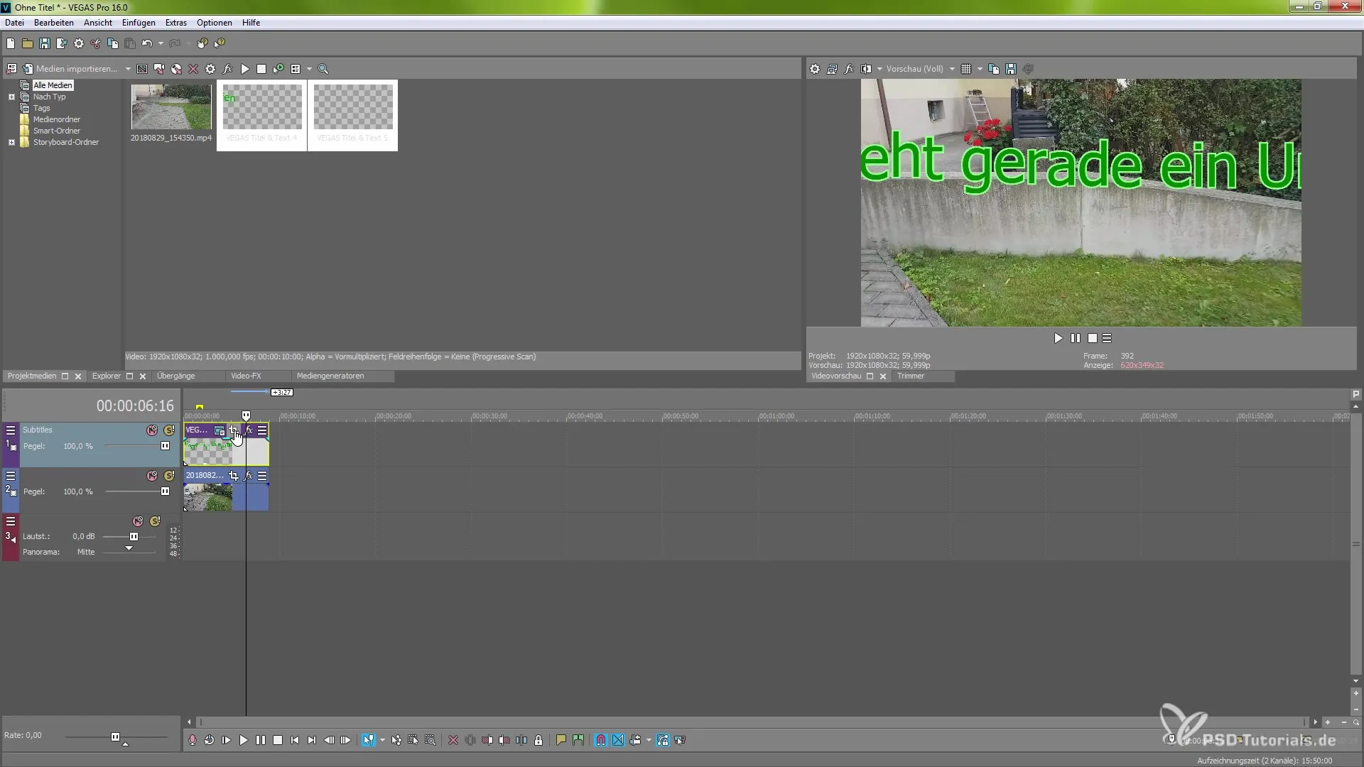 Crear y ajustar subtítulos de manera eficiente en VEGAS Pro 16 Crear y ajustar subtítulos de manera eficiente en VEGAS Pro 16