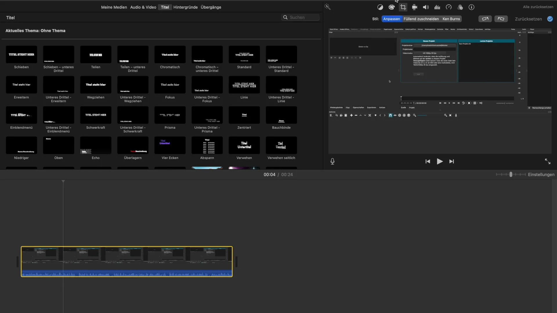 Ефективно рязане на видео в iMovie Ефективно изрязване на видеа в iMovie