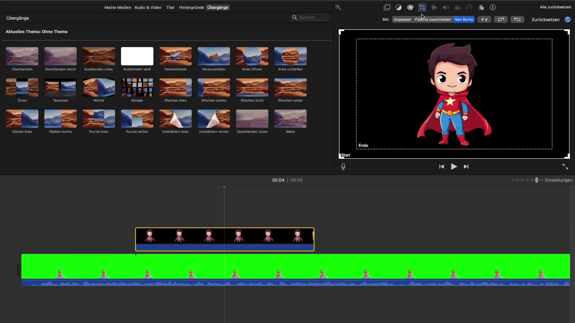 Ефективно вмъкване на изображения и визуални елементи в iMovie Ефективно вмъкване на изображения и визуални елементи в iMovie