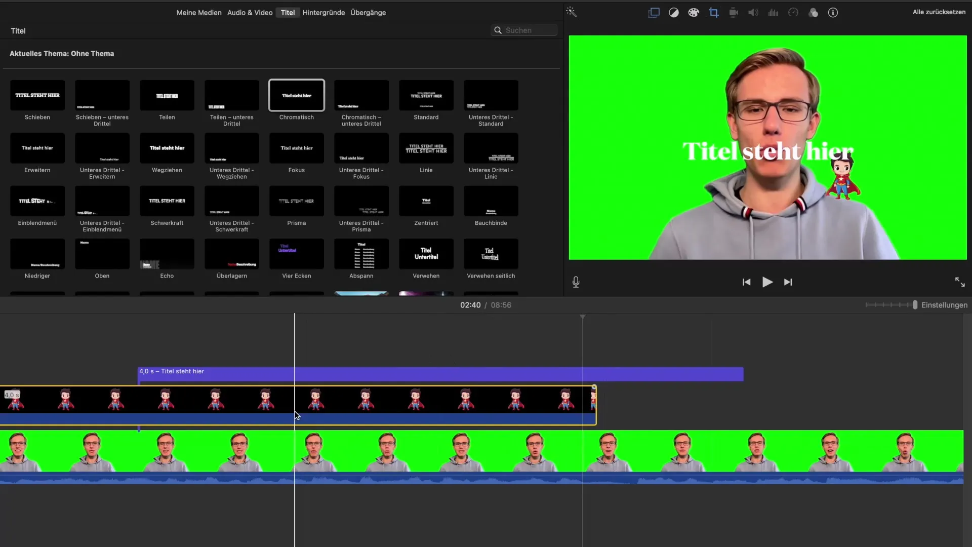 Ефективно вмъкване на изображения и визуални елементи в iMovie Ефективно добавяне на изображения и визуални елементи в iMovie