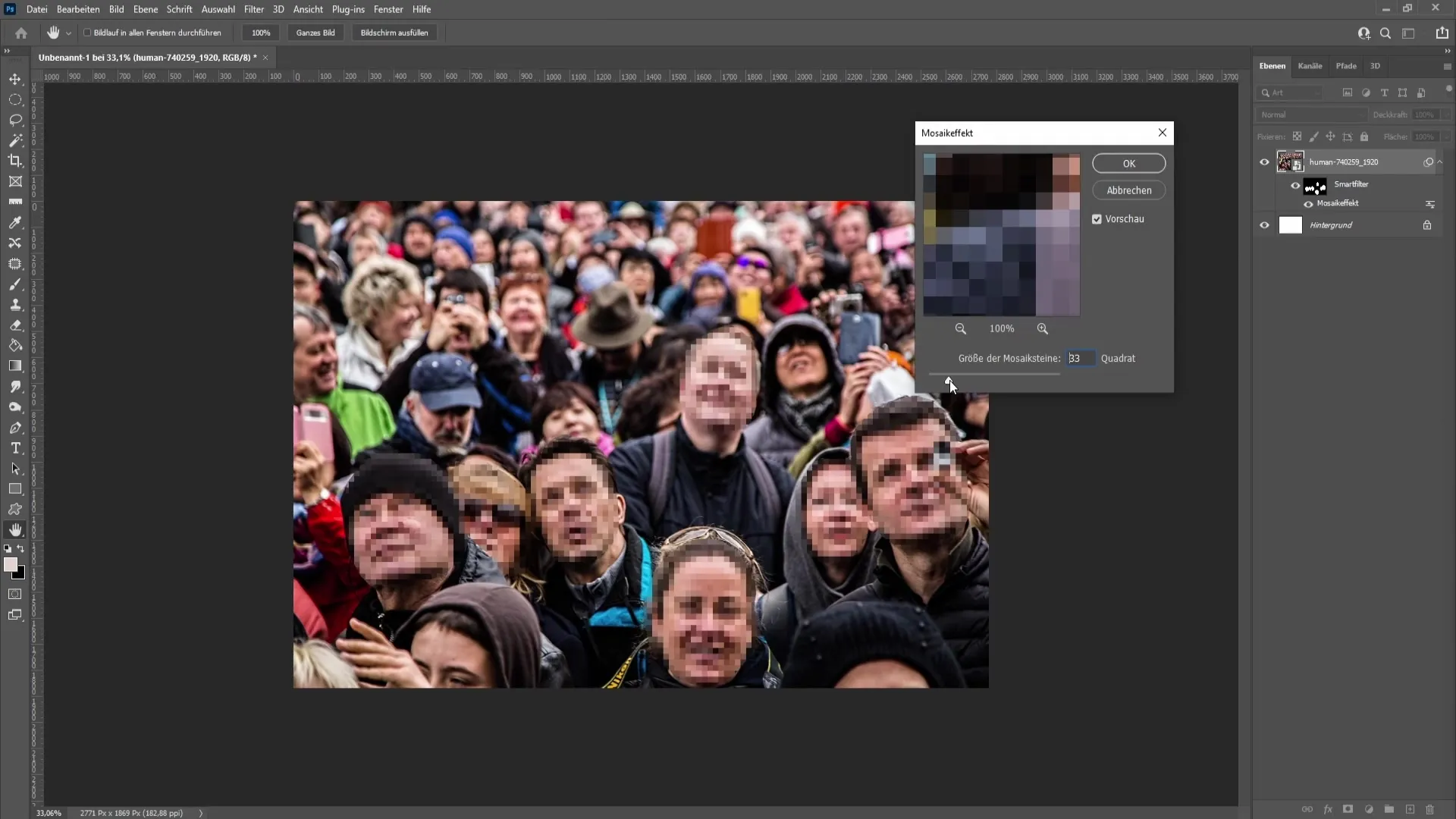 Hurtigt og nemt pixelere ansigter i Photoshop