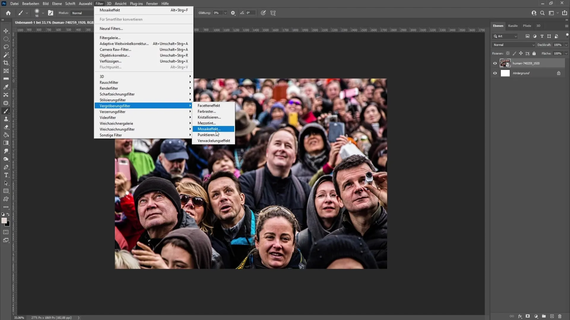 Hurtigt og nemt at pixellere ansigter i Photoshop