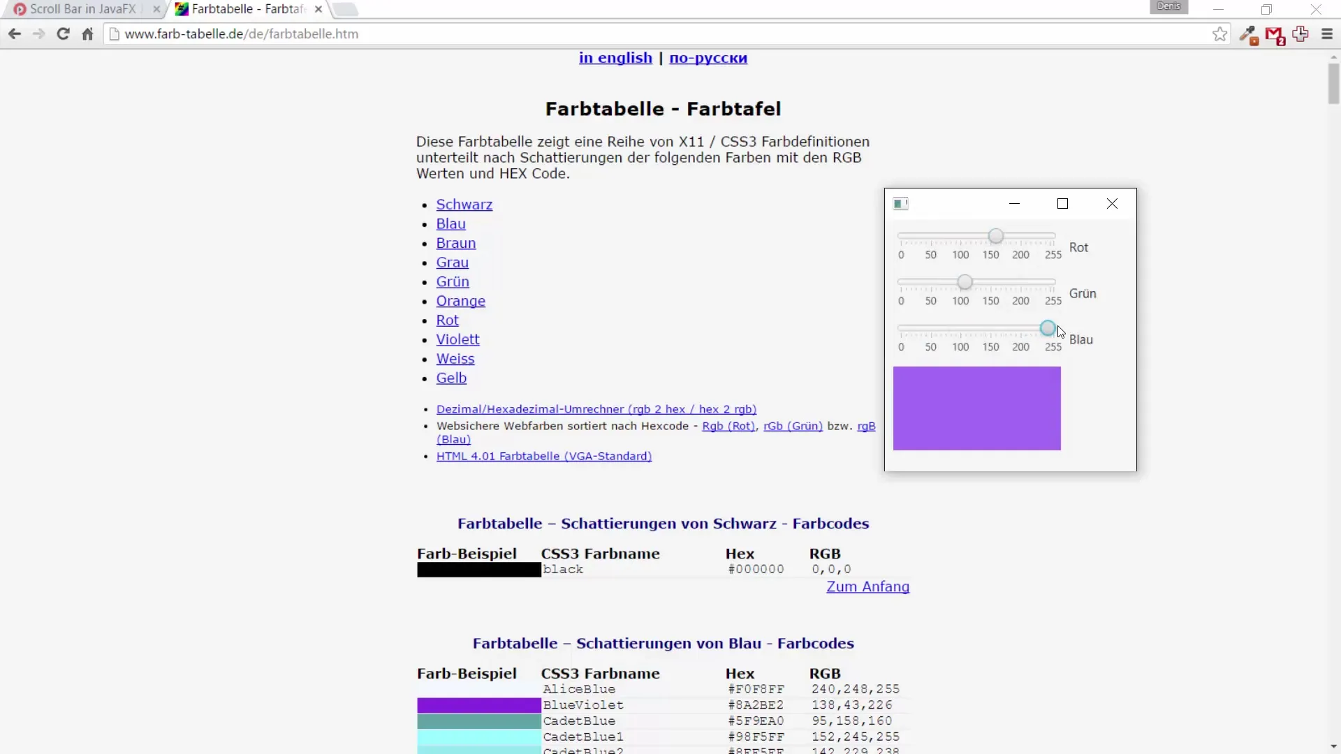 Programa de mistura de cores em JavaFX com Slider Programa de mistura de cores em JavaFX com Slider