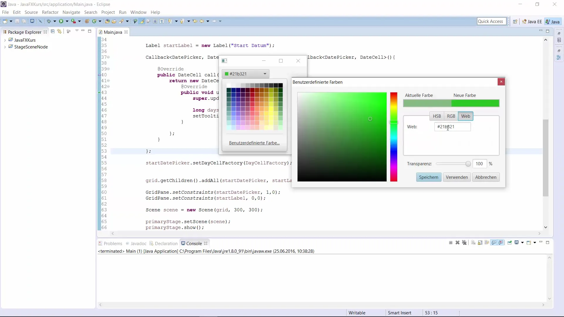 Implementação de um Seletor de Cores em JavaFX Implementação de um Seletor de Cores em JavaFX