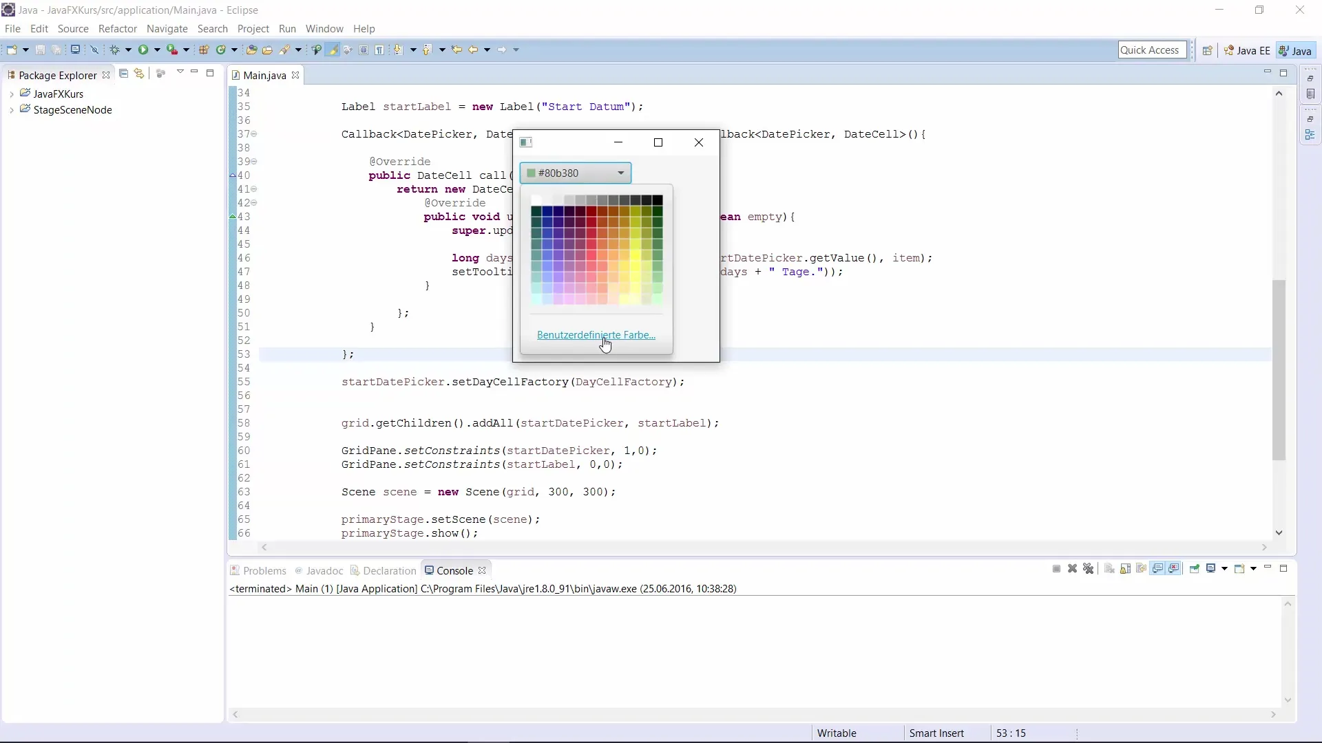 Implementação de um Seletor de Cores em JavaFX Implementação de um Seletor de Cores em JavaFX