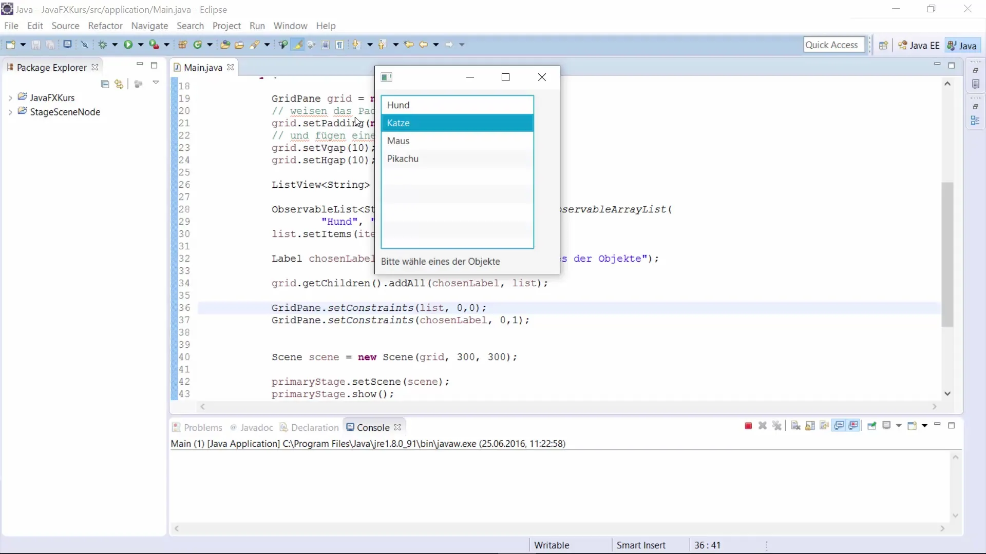 Erstelle einen JavaFX ListView für interaktive GUIs Erstelle einen JavaFX ListView für interaktive GUIs