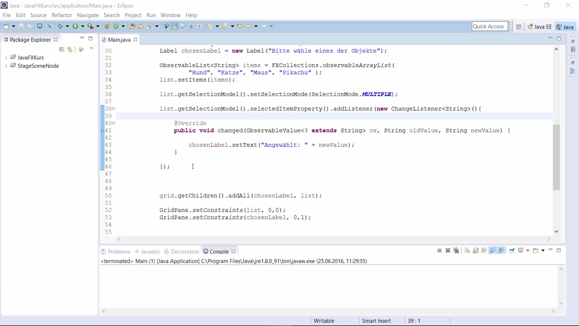 Erstelle einen JavaFX ListView für interaktive GUIs Erstelle einen JavaFX ListView für interaktive GUIs
