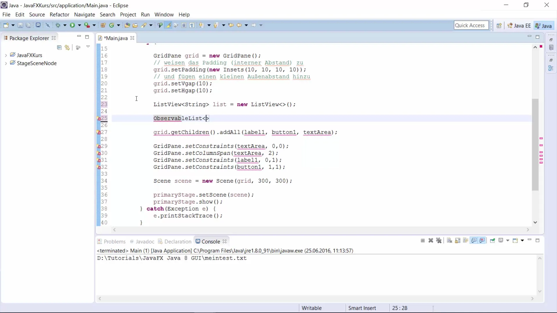 Erstelle einen JavaFX ListView für interaktive GUIs Erstelle einen JavaFX ListView für interaktive GUIs