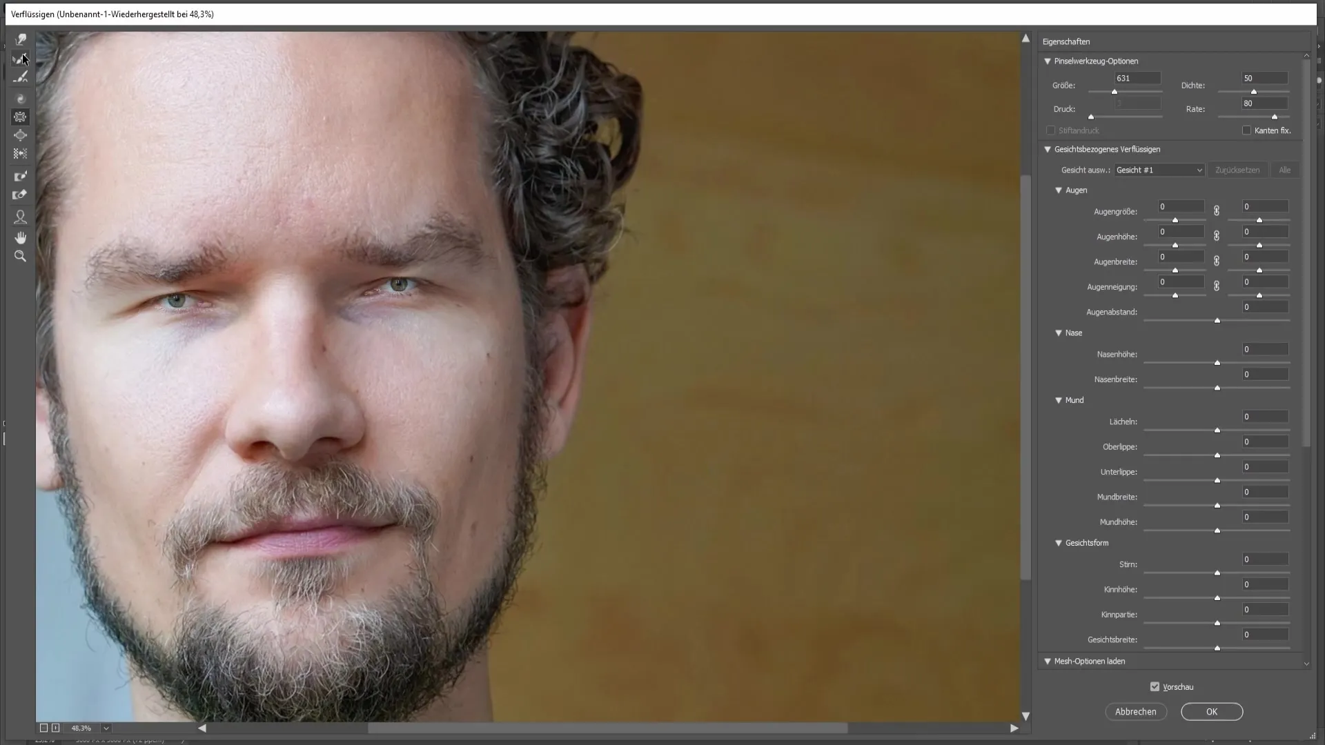 Creatieve effecten: ogen en mond verkleinen in Photoshop