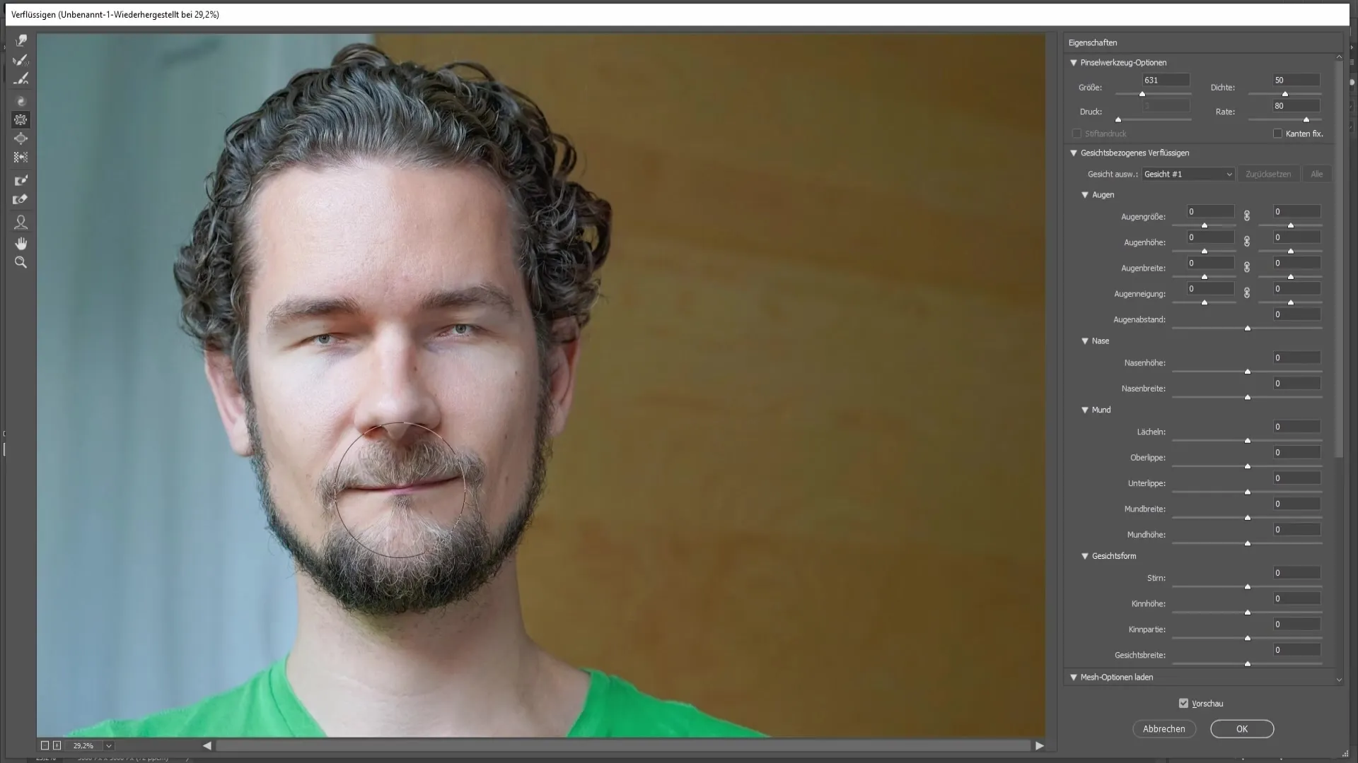 Creatieve effecten: ogen en mond verkleinen in Photoshop
