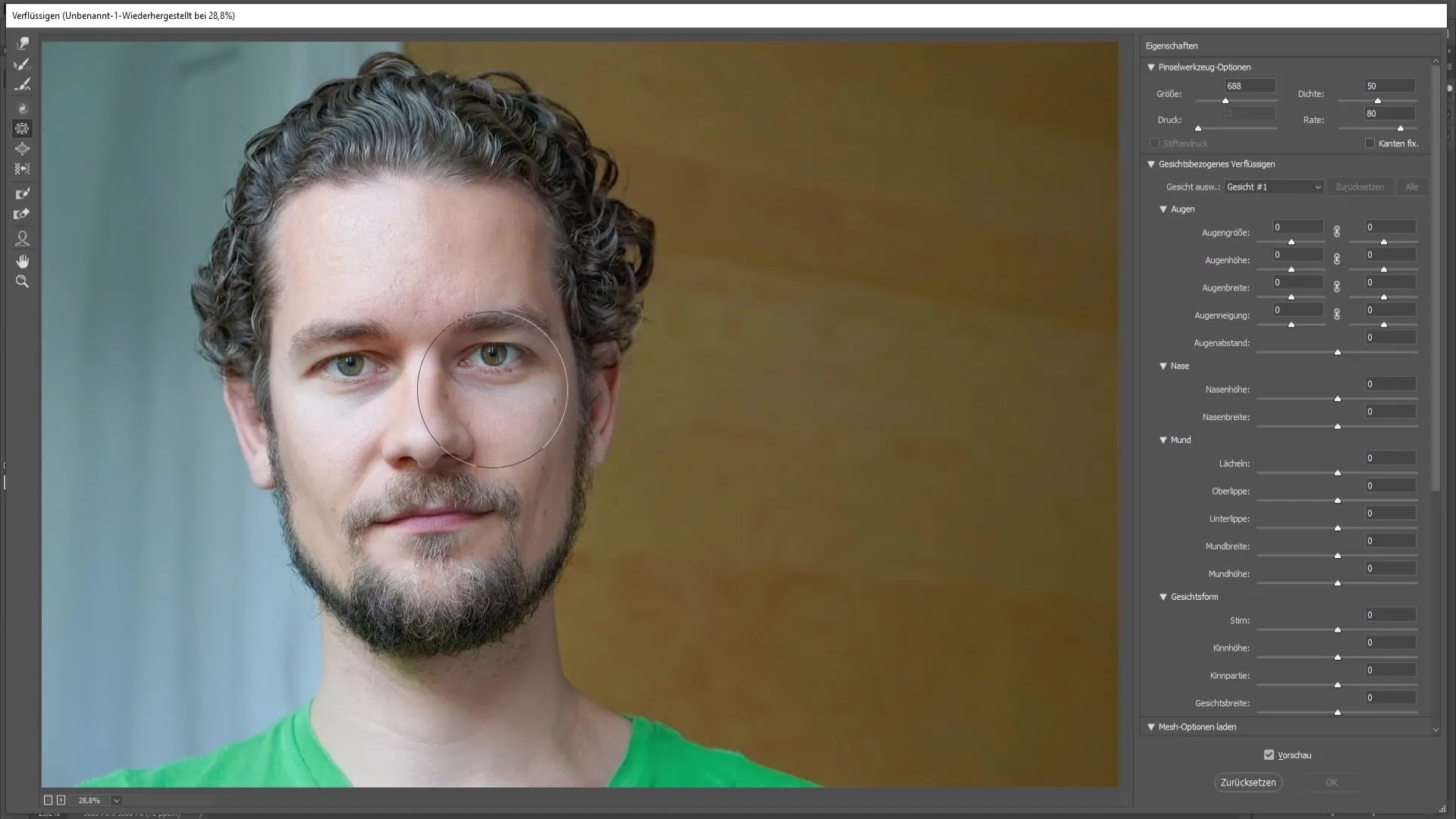 Creatieve effecten: ogen en mond verkleinen in Photoshop
