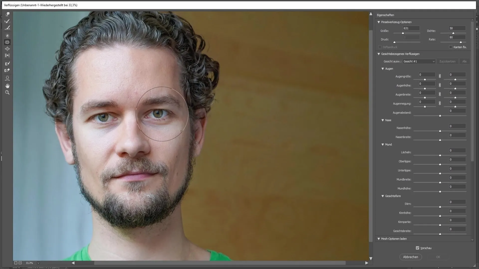 Creatieve effecten: ogen en mond verkleinen in Photoshop