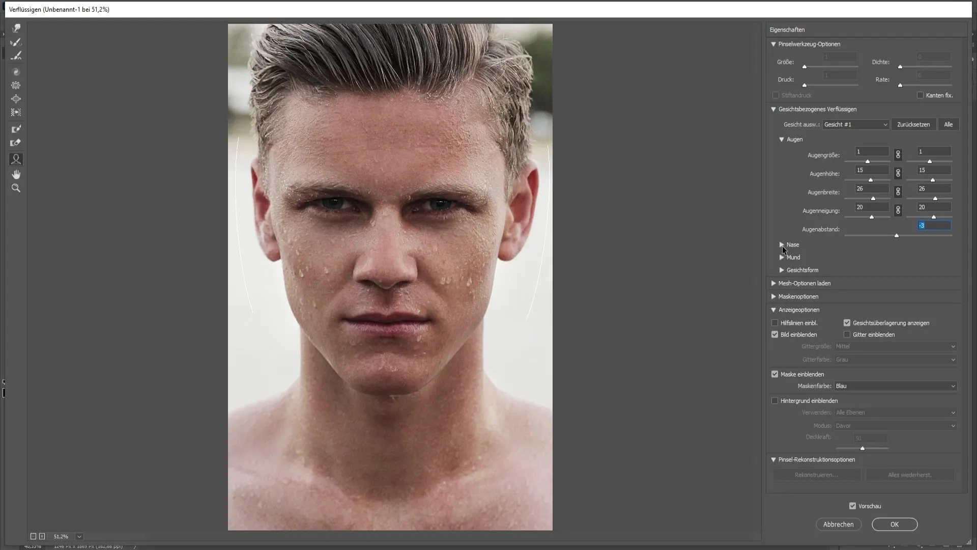 Rediger ansigtets proportioner i Photoshop - En trin-for-trin guide