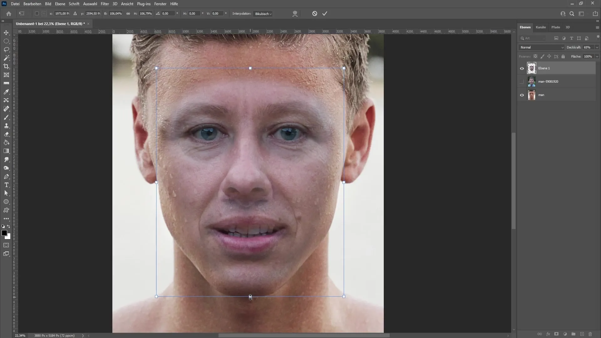 Scambio realistico di un volto in Photoshop