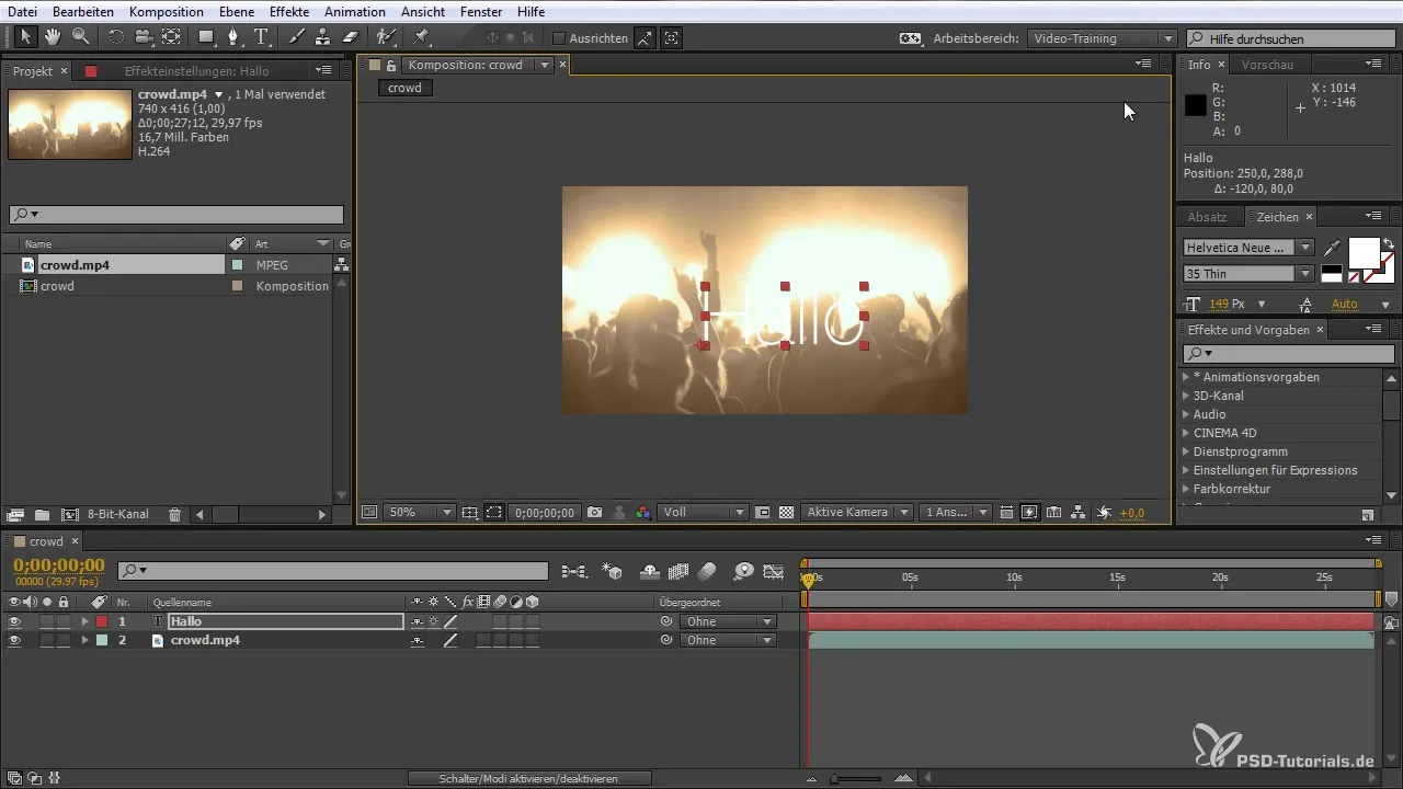 Create a new project in After Effects and design it optimally Create a new project in After Effects and design it optimally