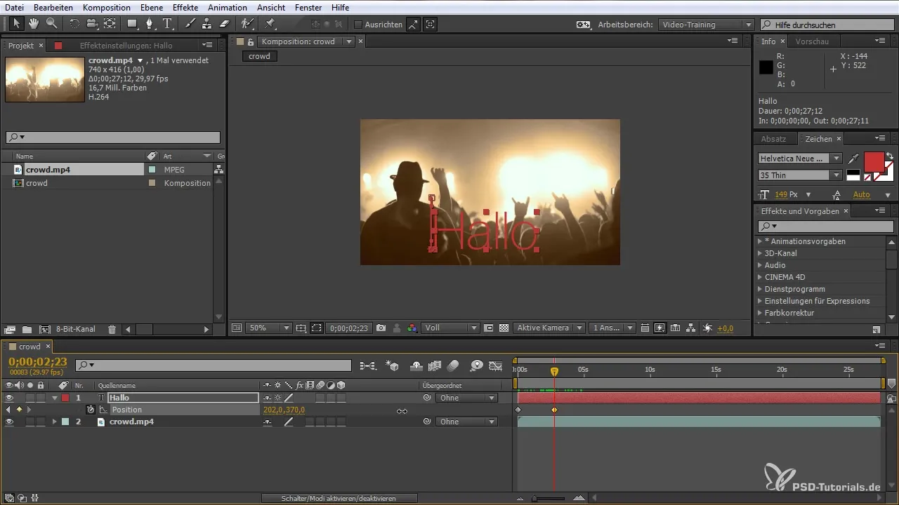 Create a new project in After Effects and design it optimally Create a new project in After Effects and design it optimally