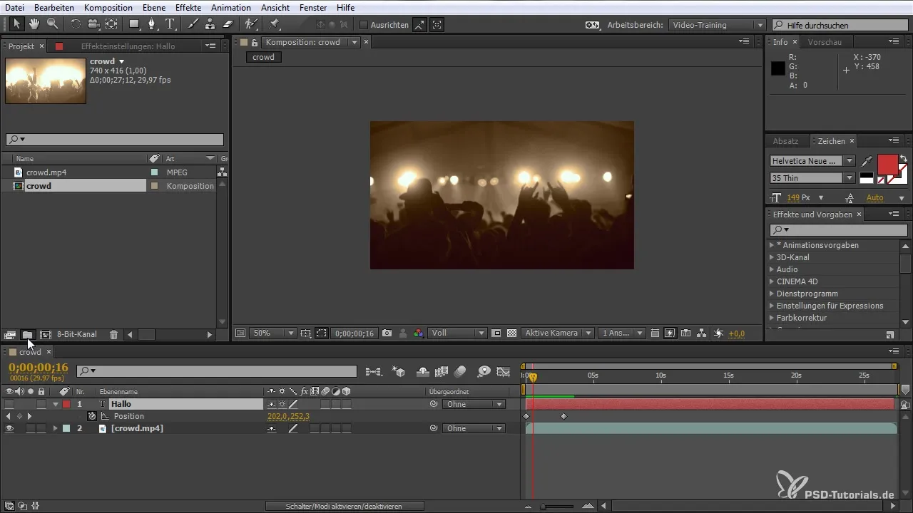 Create a new project in After Effects and design it optimally Create a new project in After Effects and design it optimally