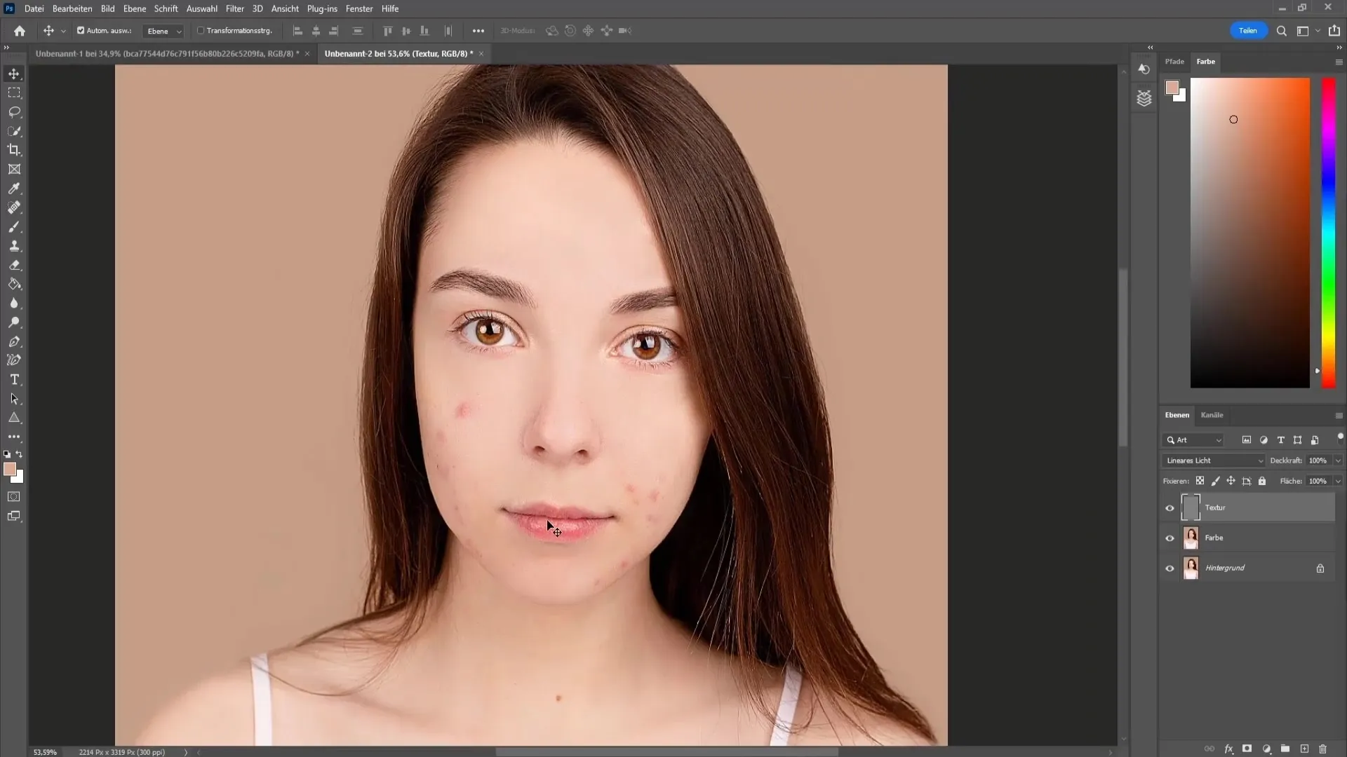 Professionel ansigtsbehandling i Photoshop for begyndere