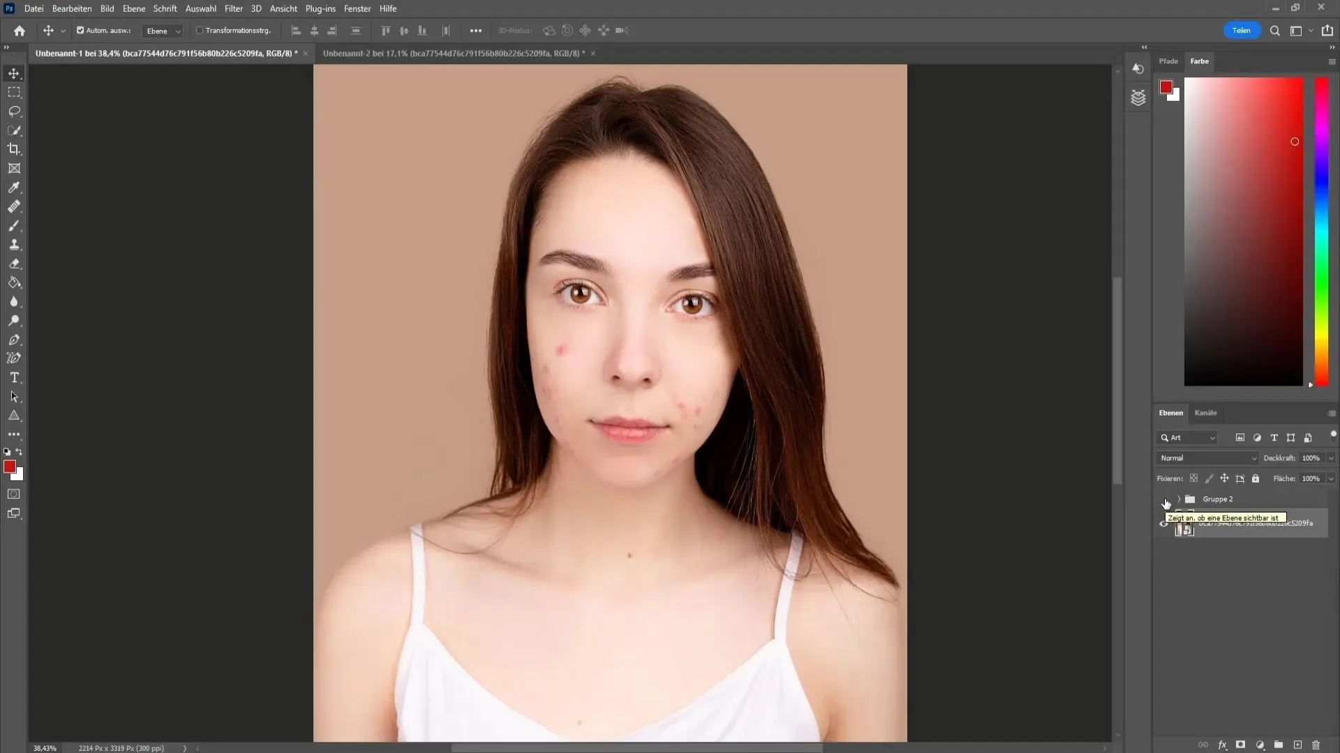 Professionel ansigtsbehandling i Photoshop for begyndere