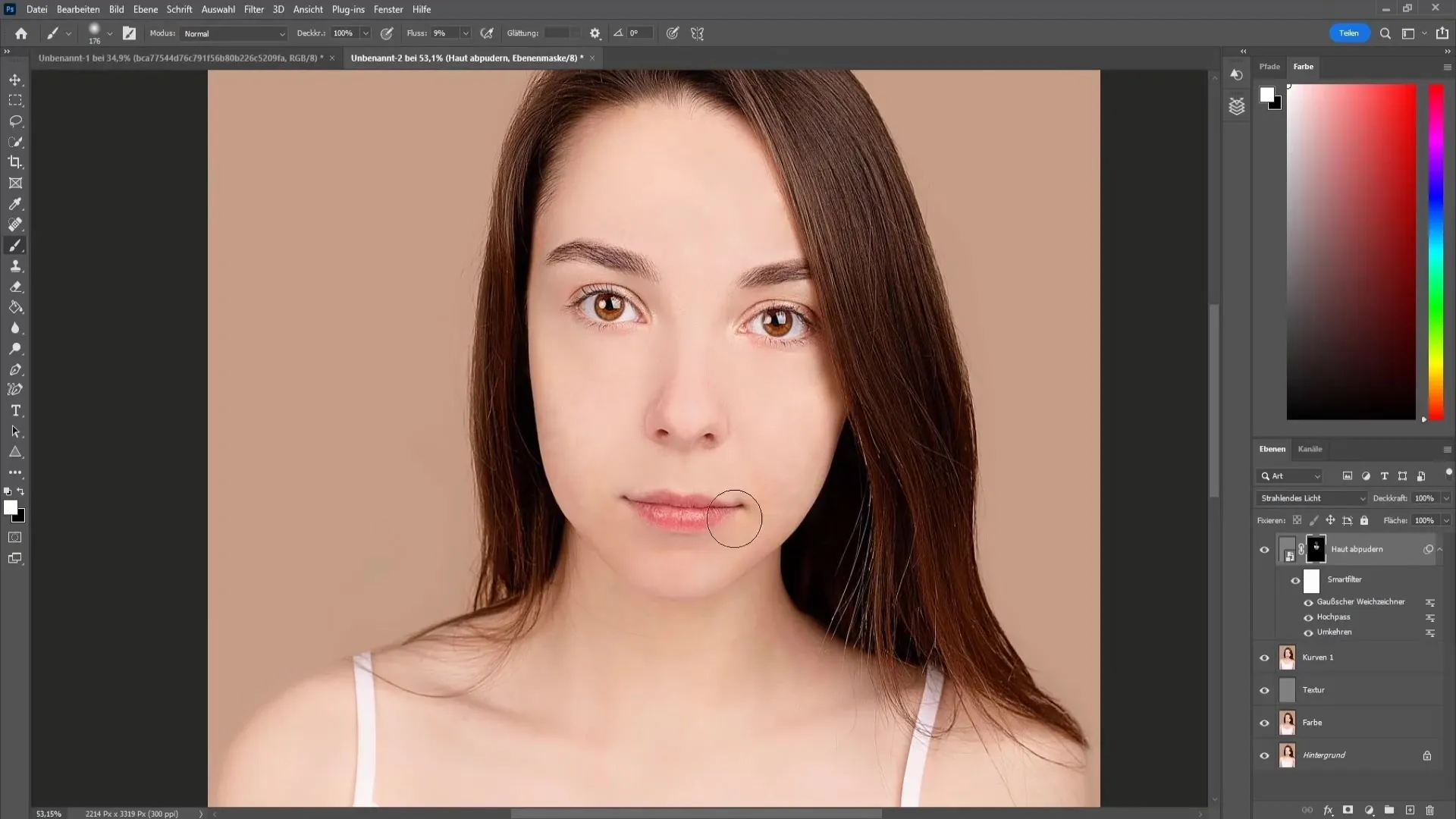 Professionel ansigtsbehandling i Photoshop for begyndere