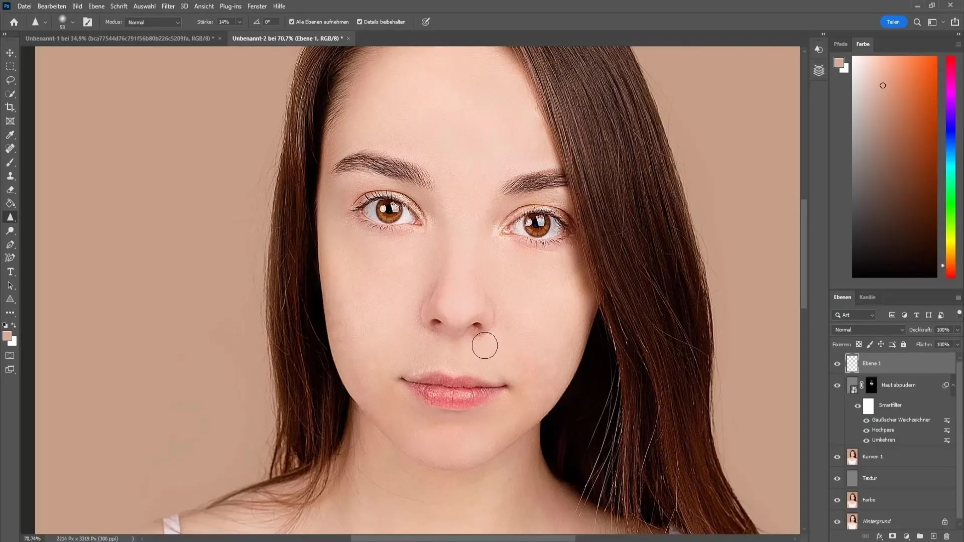 Professionel ansigtsbehandling i Photoshop for begyndere