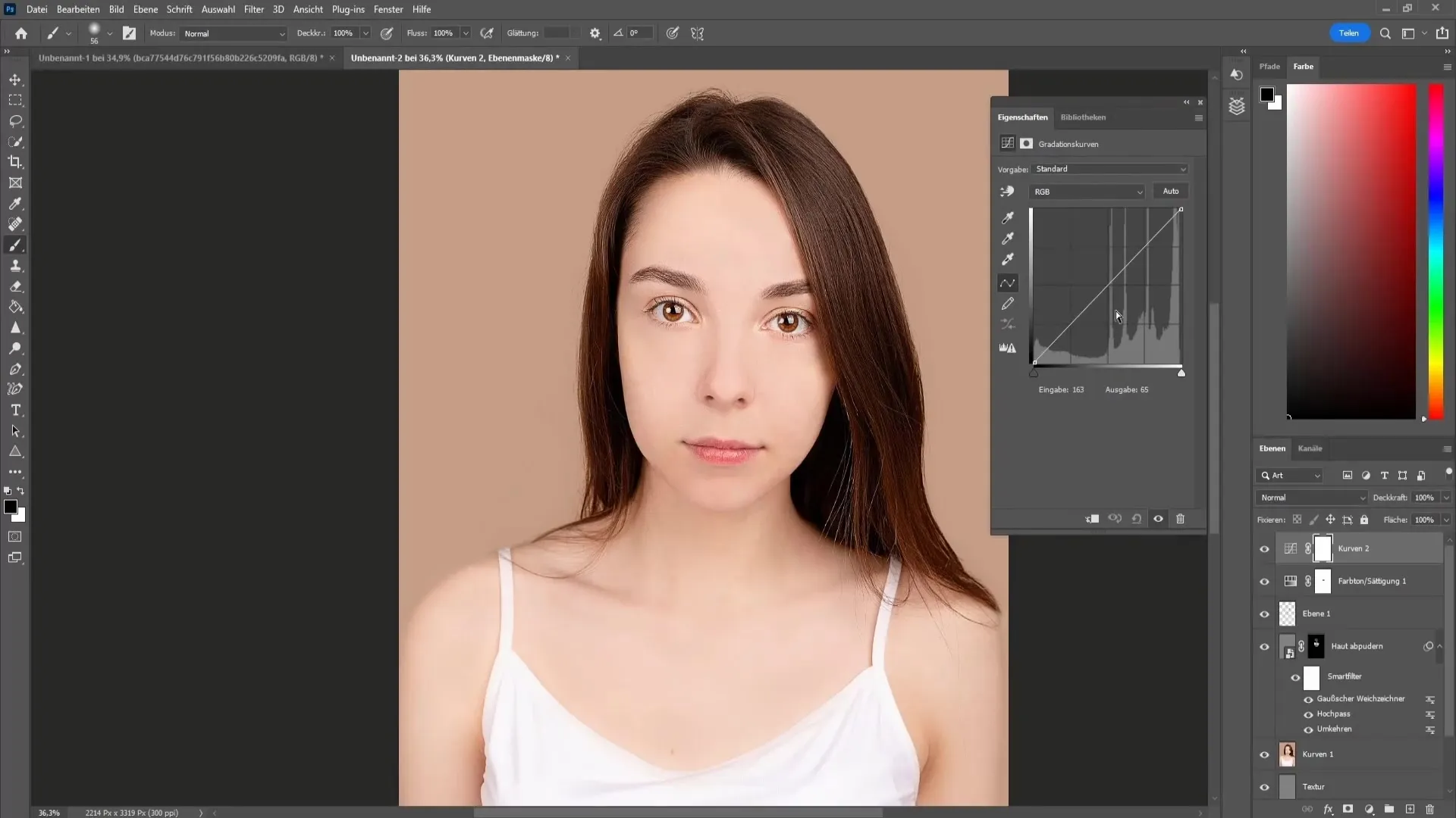Professionel ansigtsbehandling i Photoshop for begyndere