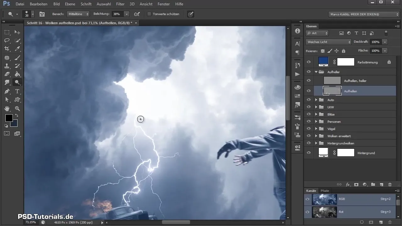 Illuminazione delle nuvole nel compositing con Photoshop Illuminare le nuvole nel compositing di Photoshop