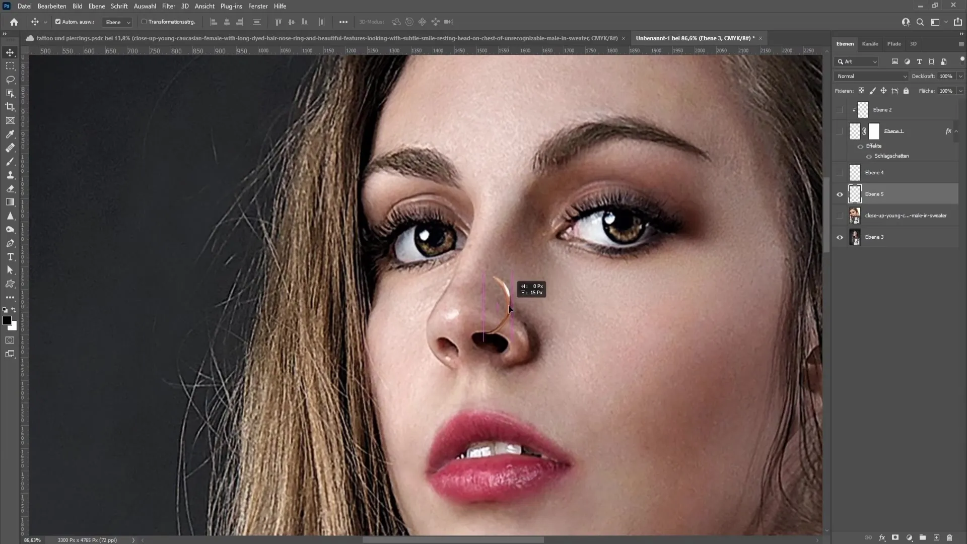 Ako realisticky vložiť piercing v aplikácii Photoshop