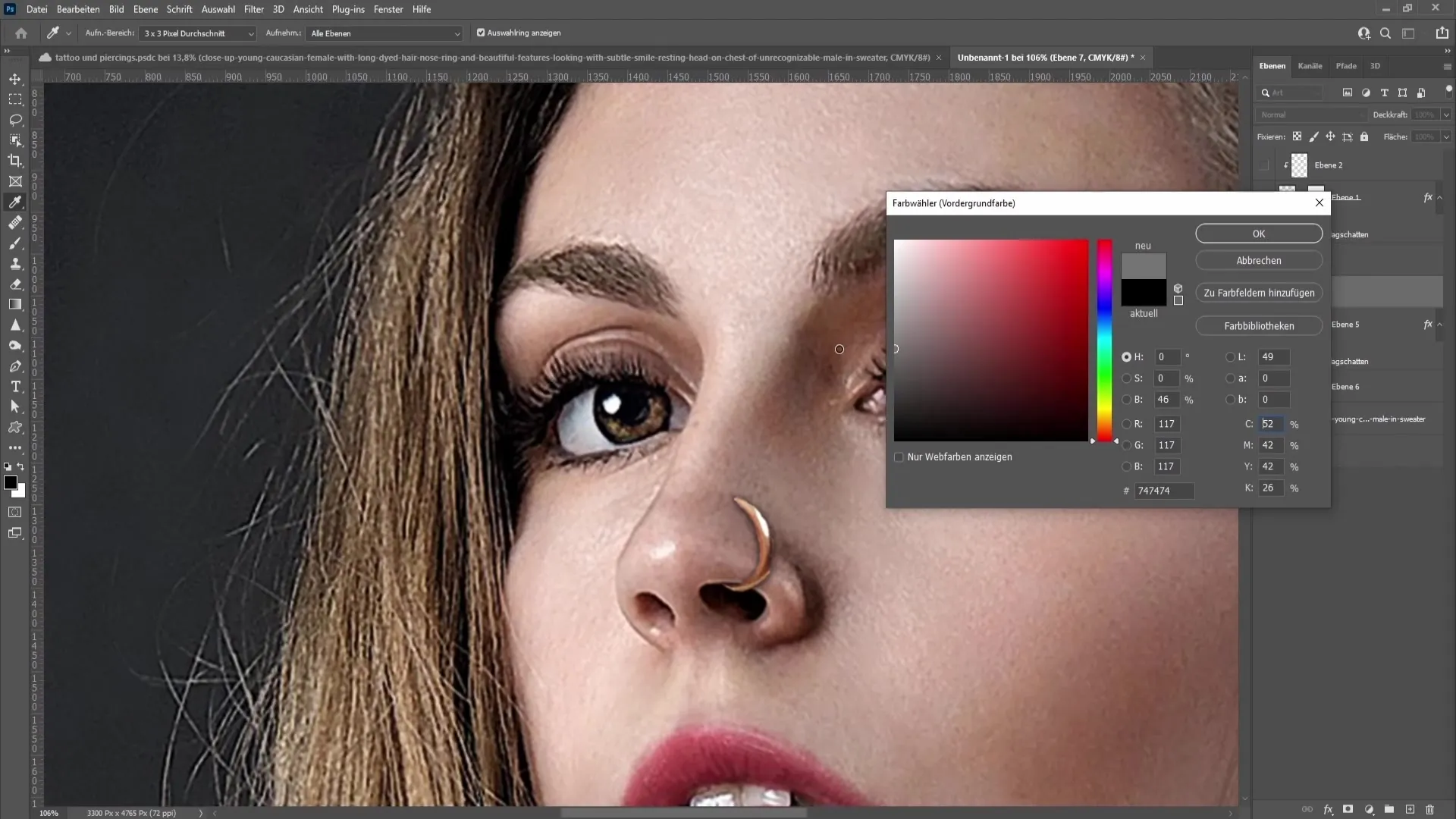 Ako realisticky vložiť piercing v programe Photoshop
