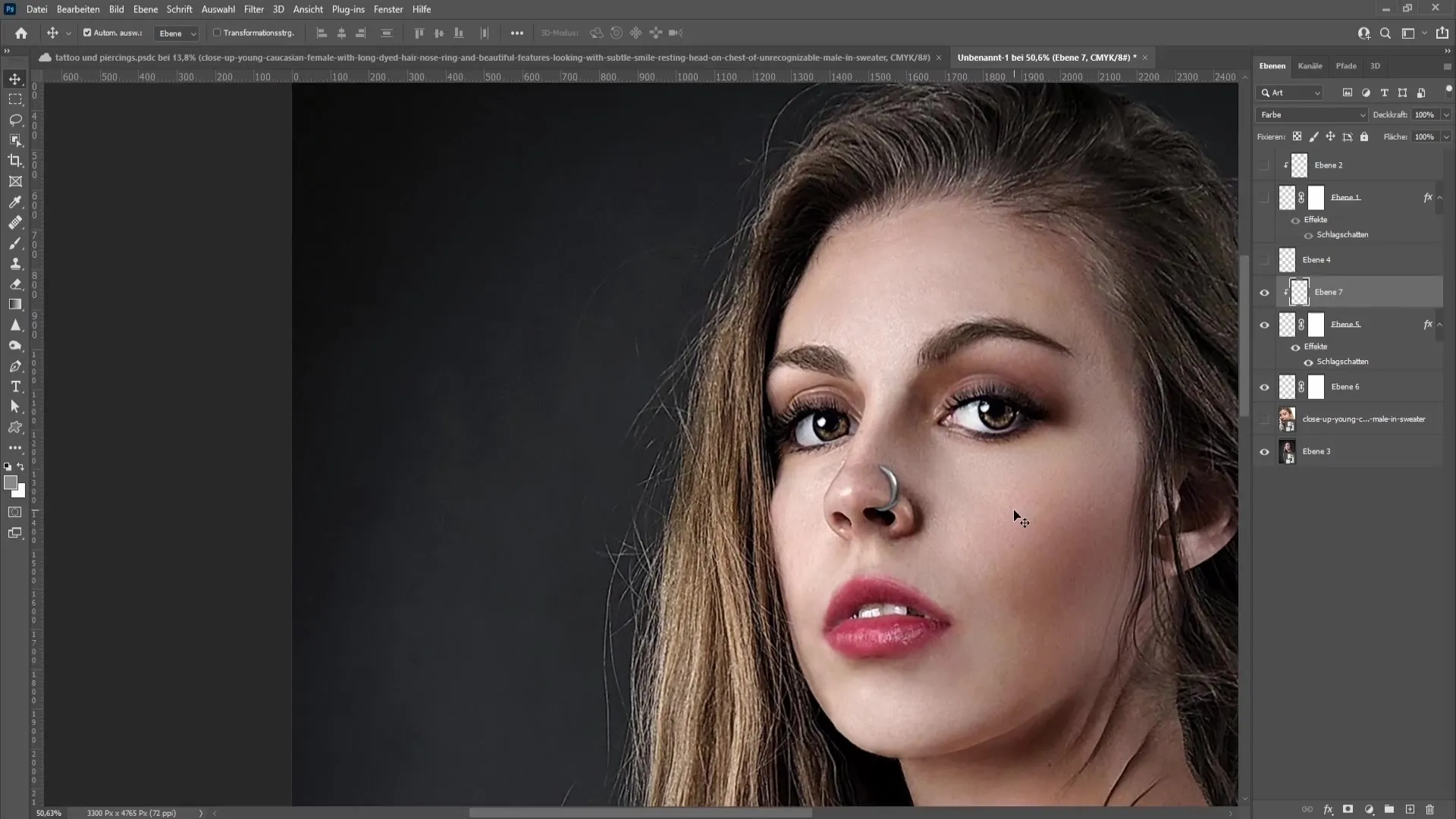 Ako realisticky vložiť piercing v programe Photoshop